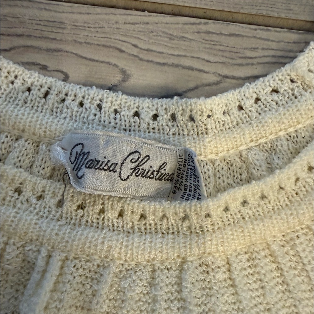 Marisa Christina Vintage Knit Puff Sleeve Sweater - Picture 3 of 10